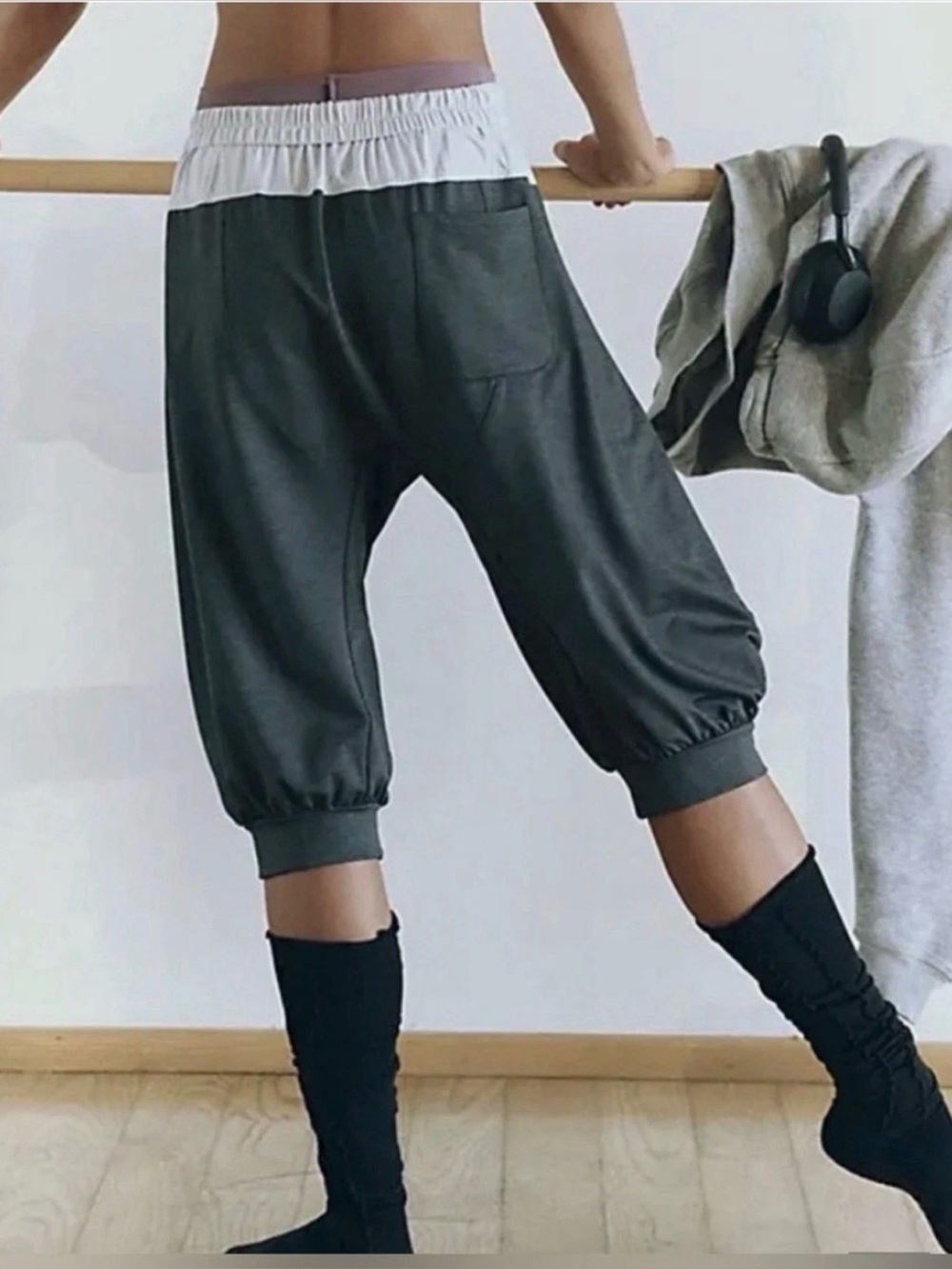 Free People Movement Total Package Pants Size S Black Heather Combo Color NWOT